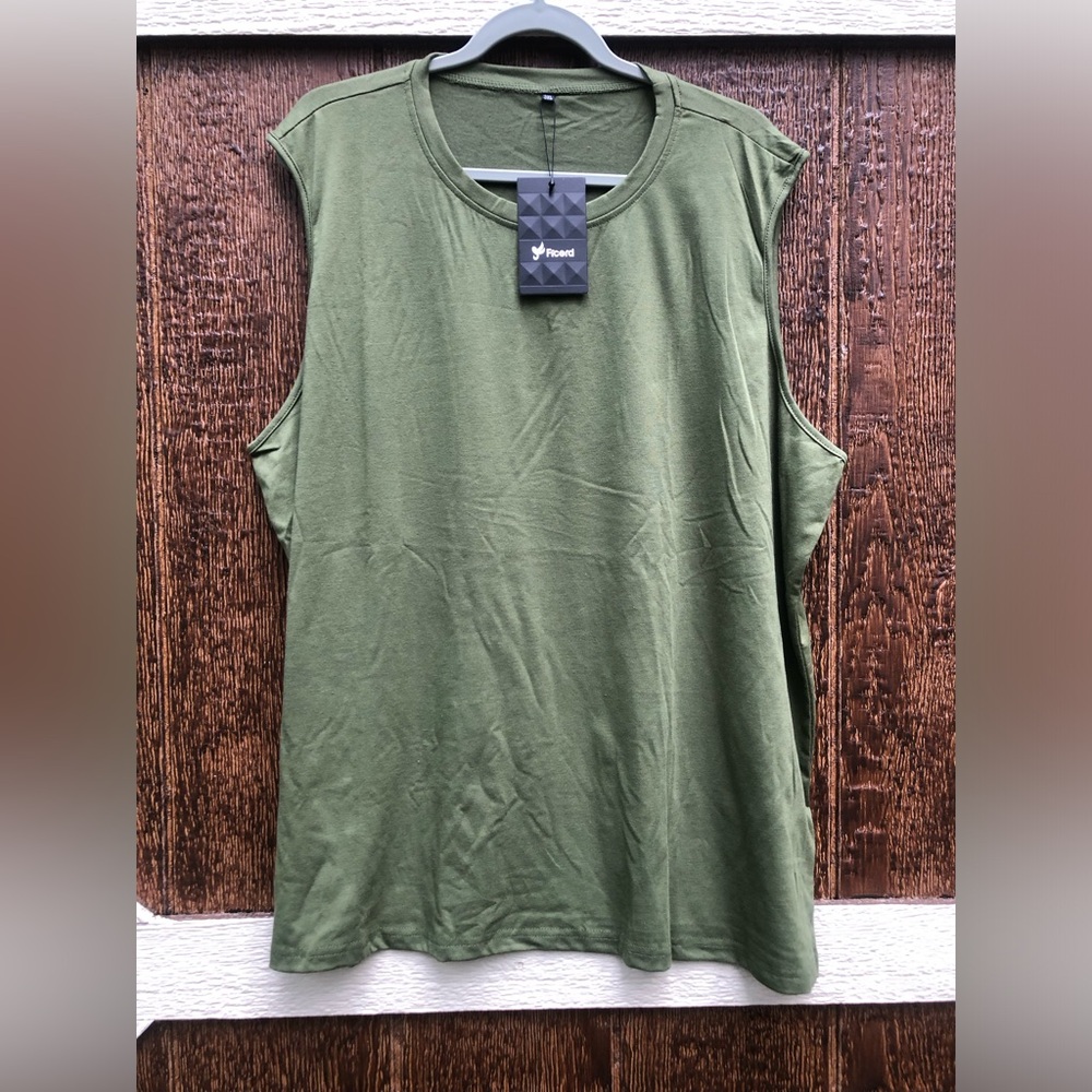 Ficerd Men’s Green Sleeveless Athletic Tank Size 3XL